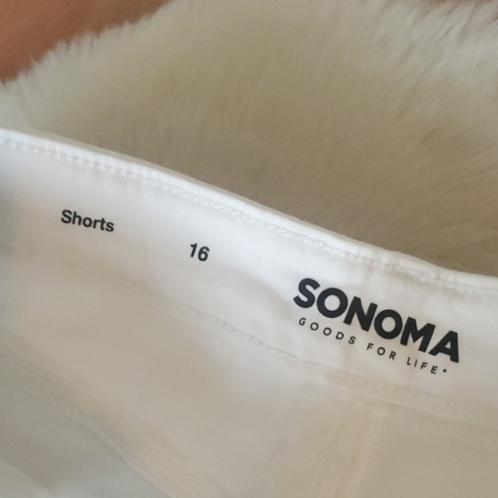 Nwt Sonoma Women's White Denim High Rise Shorts 16 - Picture 5 of 6